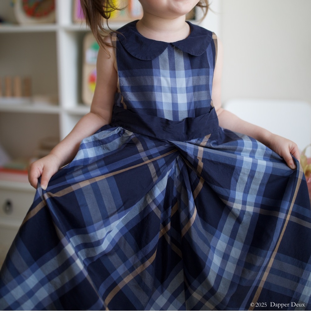 Janie and Jack | Midnight Blue Tartan/Plaid Holiday Dress